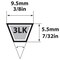 Mbl Mitsuboshi Super KB Standard V-Belt 0.38 in. W X 31 in. L For Snow Blowers 3LK310A - alternate 6